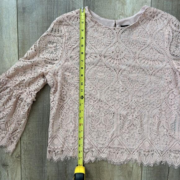 Worthington Lace Blouse Size M Dusty Pink Romantic Feminine Fairy Dainty Preppy - Picture 10 of 11